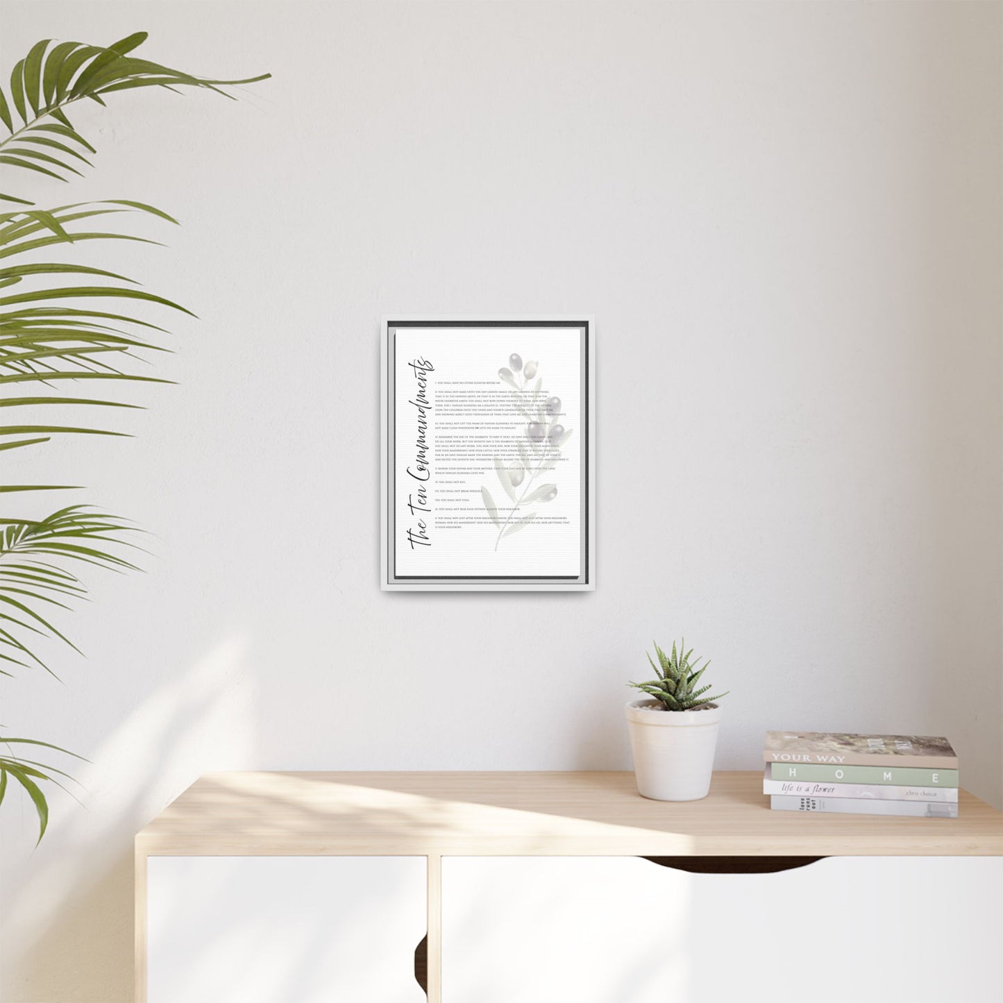 Ten Commandments True Name Full Verses Framed Canvas