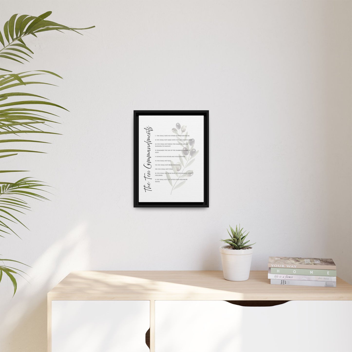 Ten Commandments True Name Framed Canvas