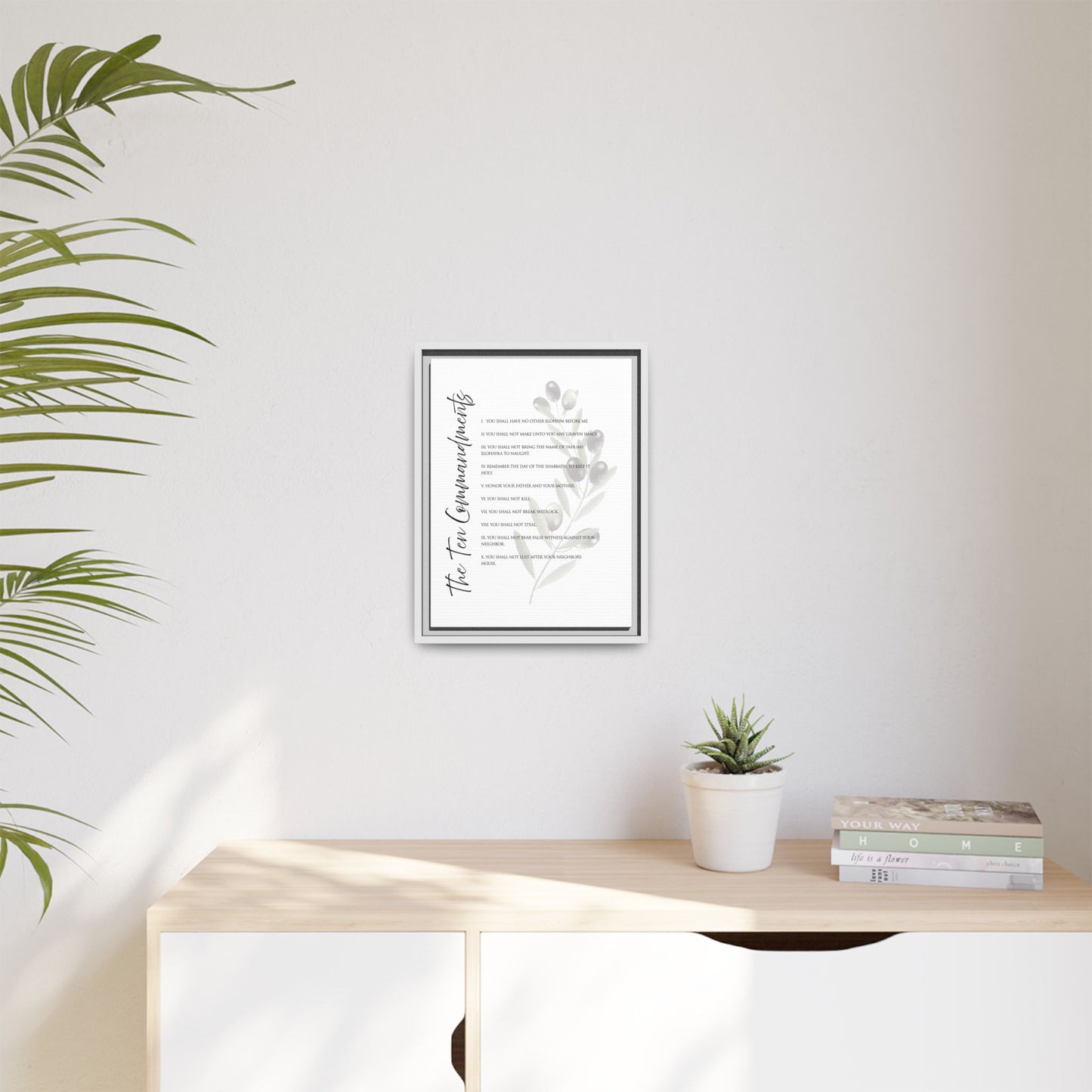 Ten Commandments True Name Framed Canvas