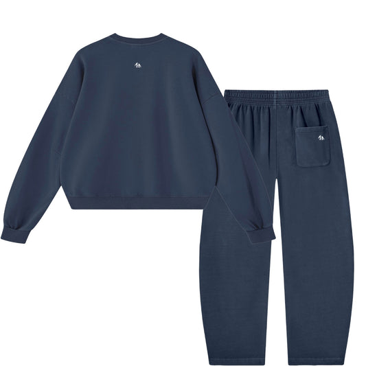 Aleph Tav Hebrew Pictograph Men's Navy Blue Sweatsuit