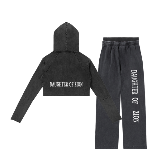 Daughter Of Zion Women's Washed Black Sweatsuit Bundle