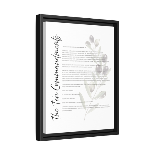 Ten Commandments True Name Full Verses Framed Canvas
