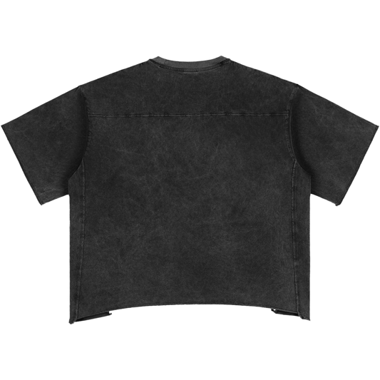 Fearing No Evil Women's Snow Washed Raw Hem Boxy T-Shirt