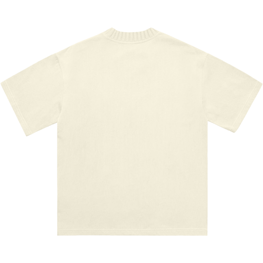 Knitted Neck Short-Sleeve T-Shirt