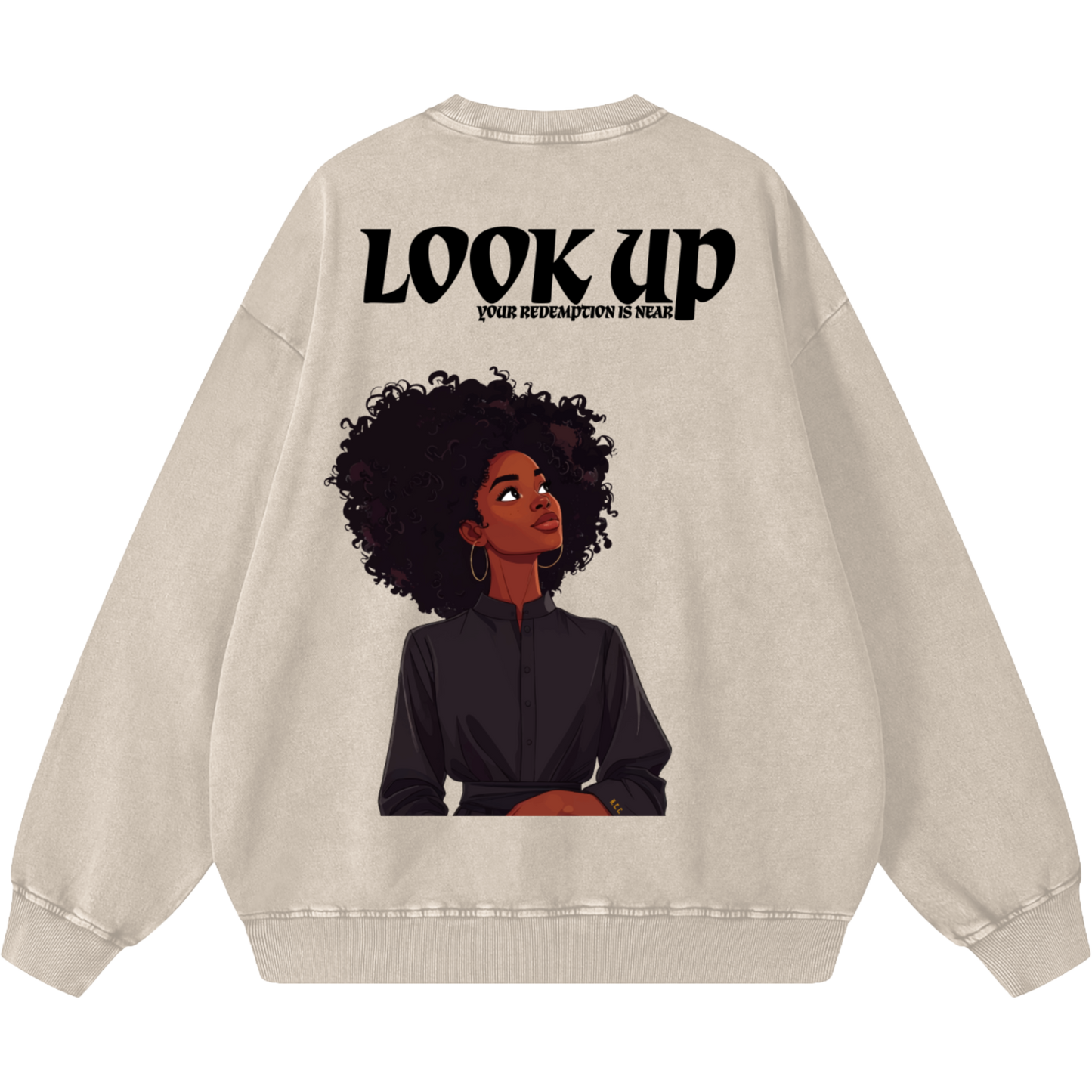 Look Up Women's Oversized Snow Washed Sweatshirt