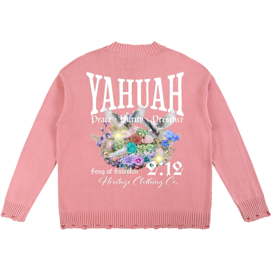 Peace Purity and Presence Women's Vintage Frayed Sweater