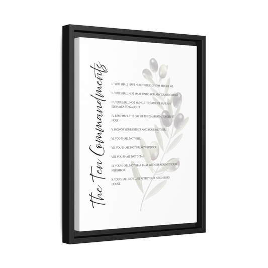 Ten Commandments True Name Framed Canvas
