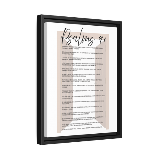 Psalms 91 Framed Canvas