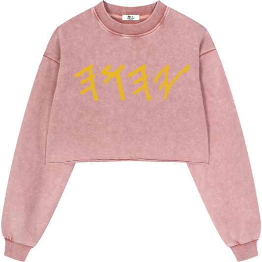 True Name Women’s Pink Cropped Sweatshirt and Tank Top Bundle