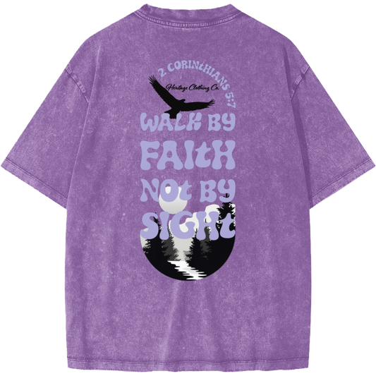 Walk By Faith Women's Snow Washed T-Shirt