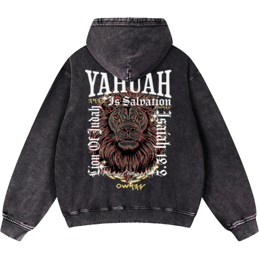 Yahuah Is Salvation Men's Vintage Heavyweight Hoodie