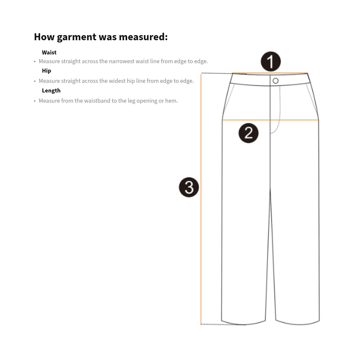 Garment Measurements For Heritage Clothing Co Pants