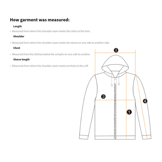 heritage clothing co hoodie garment measurements guide