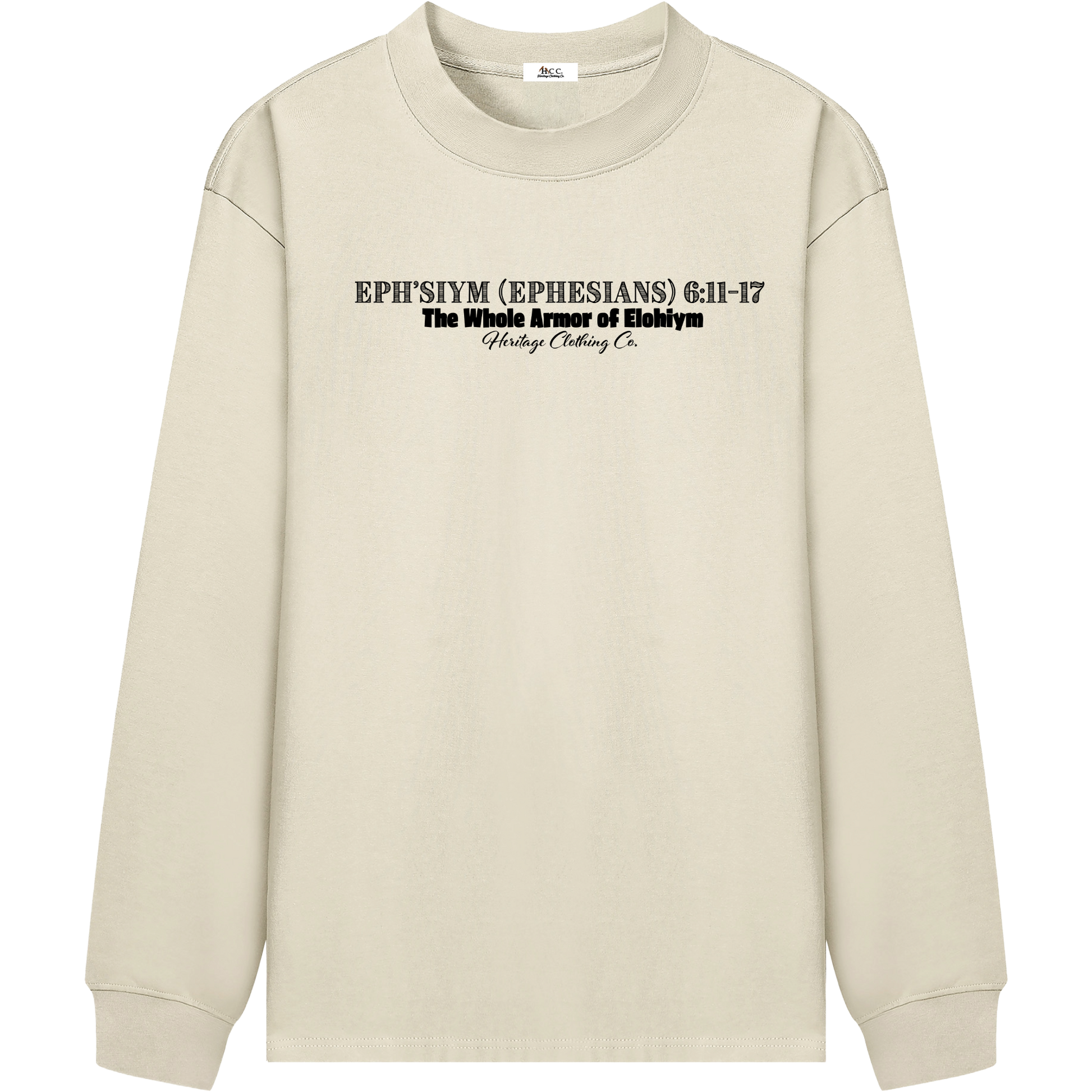 Heritage Clothing Co.,heritageclothingco,Yahuah,Yahusha,100% Cotton,The Whole Armor,Ephesians 6:11–17,Long-Sleeve T-Shirt,T-Shirt,Long-Sleeve