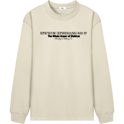 Heritage Clothing Co.,heritageclothingco,Yahuah,Yahusha,100% Cotton,The Whole Armor,Ephesians 6:11–17,Long-Sleeve T-Shirt,T-Shirt,Long-Sleeve