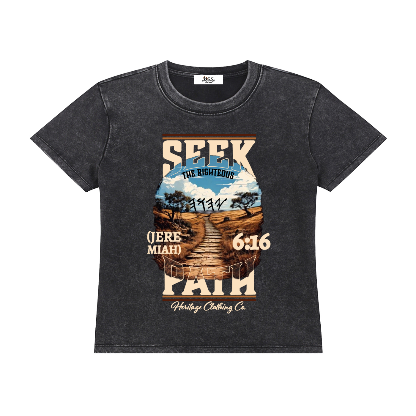 Heritage Clothing Co.,heritageclothingco,Yahuah,Yahusha,100% Cotton,Women's T-Shirt,Graphic Tee,Short-Sleeve,Short-Sleeves,Seek The Righteous Path