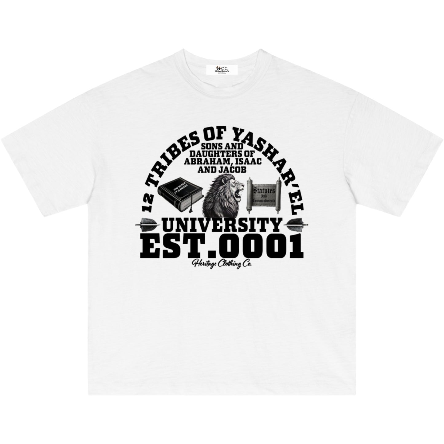 12 Tribes University Lightweight Slub Cotton T-Shirt (Drop Shoulder)