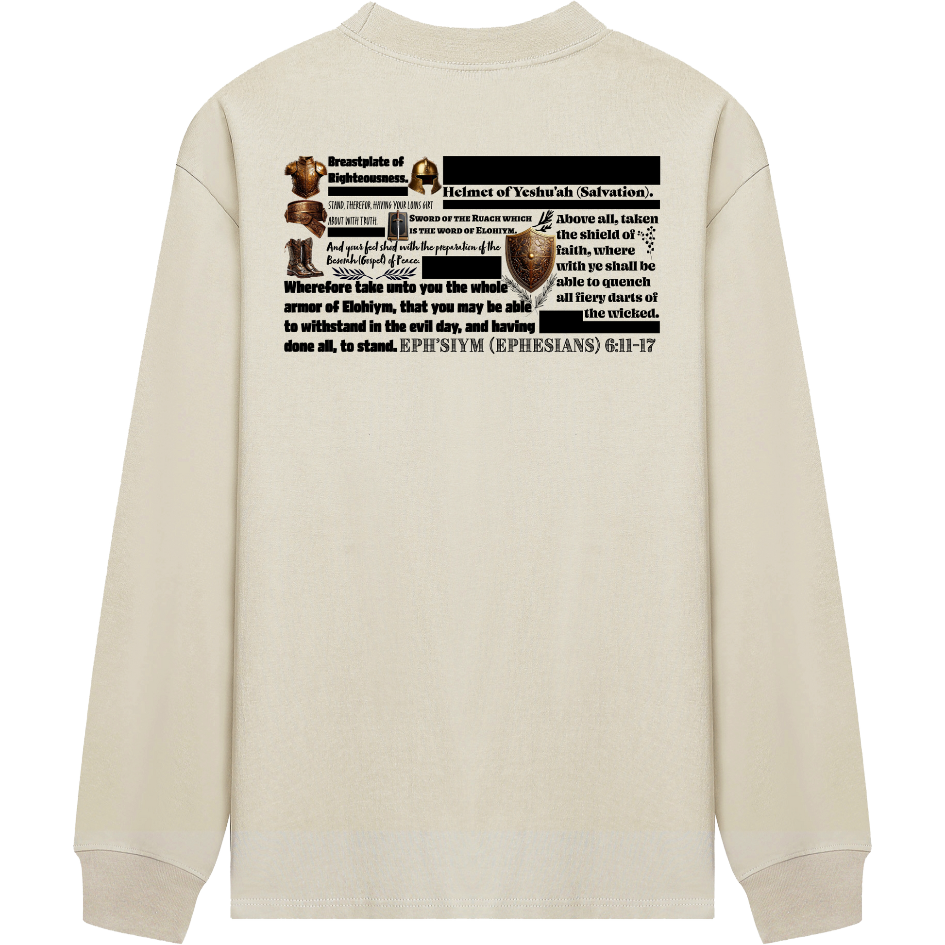 Heritage Clothing Co.,heritageclothingco,Yahuah,Yahusha,100% Cotton,The Whole Armor,Ephesians 6:11–17,Long-Sleeve T-Shirt,T-Shirt,Long-Sleeve