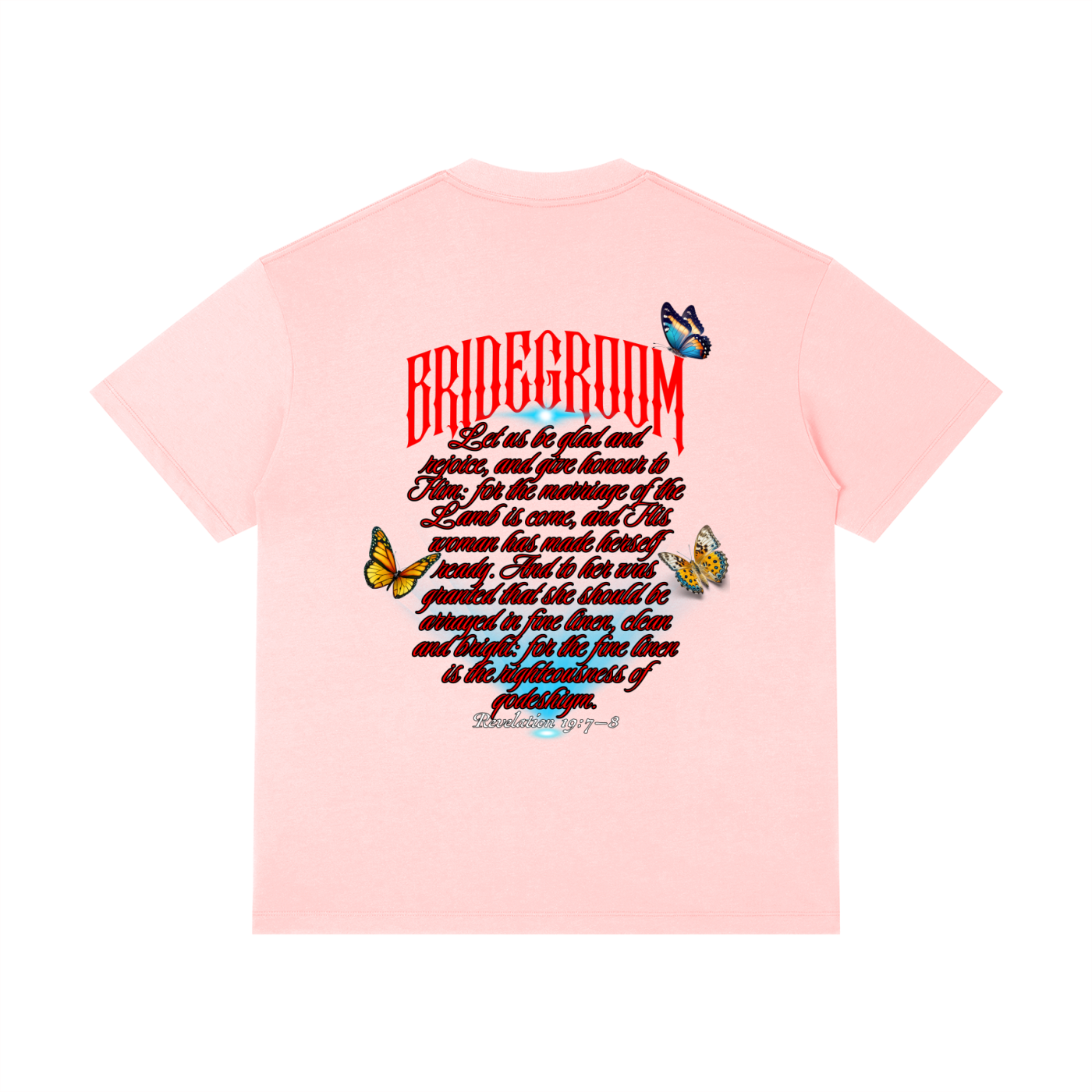100 percent cotton,faith-based apparel,set apart clothing,righteouswear,scripture apparel,t-shirt,classic tee,regular fit tee,revelation 19 7 8,marriage of the lamb