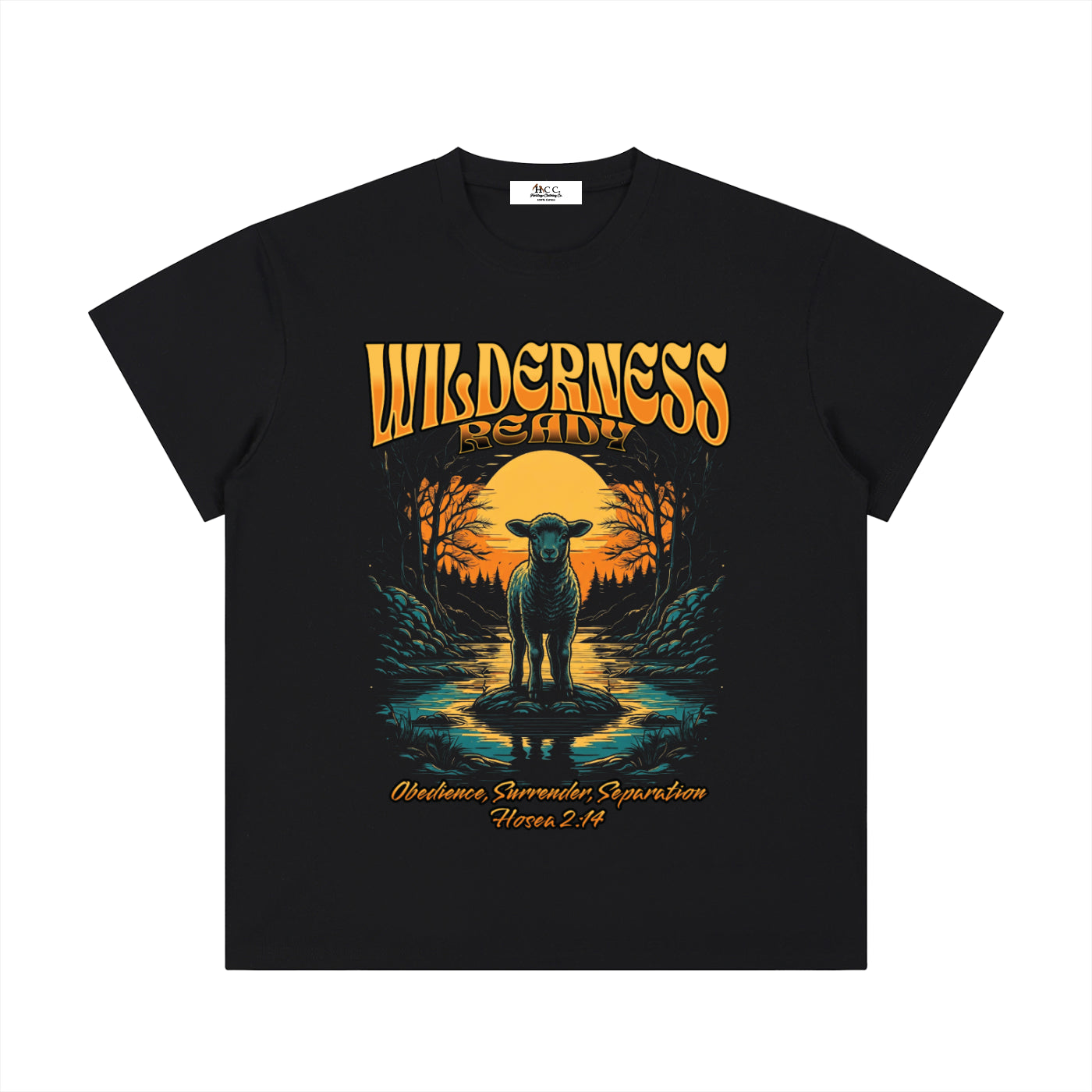 100 percent cotton,faith-based apparel,set apart clothing,righteouswear,scripture apparel,t-shirt,lightweight tee,classic fit tee,hosea 2 14,wilderness ready
