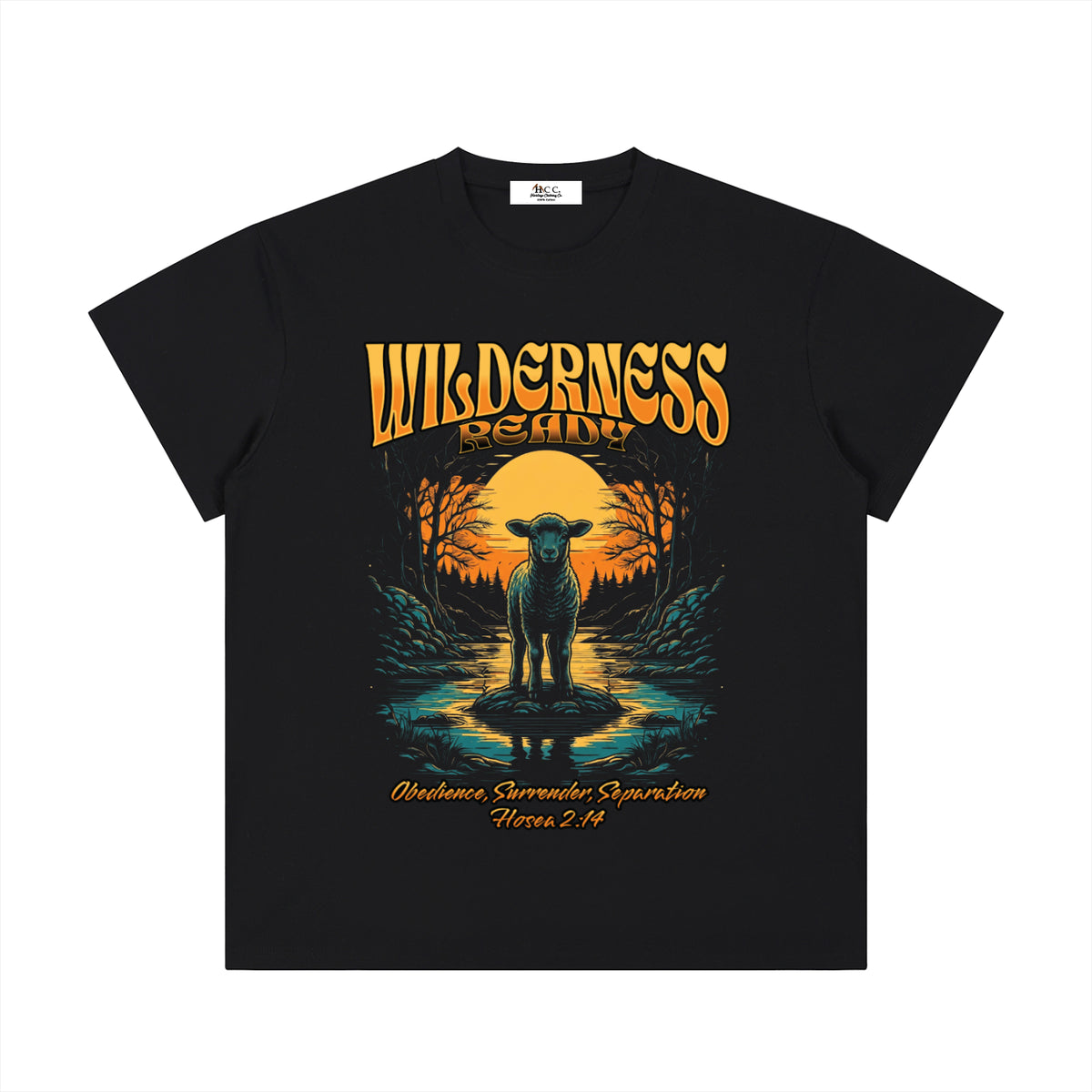 100 percent cotton,faith-based apparel,set apart clothing,righteouswear,scripture apparel,t-shirt,lightweight tee,classic fit tee,hosea 2 14,wilderness ready