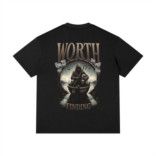 100 percent cotton,faith-based apparel,set apart clothing,righteouswear,scripture apparel,t-shirt,classic tee,regular fit tee,luke 15 4,worth finding