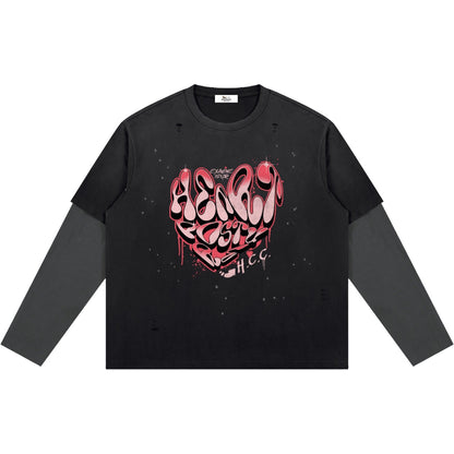 Heart Posture Women's Vintage Layered T-Shirt