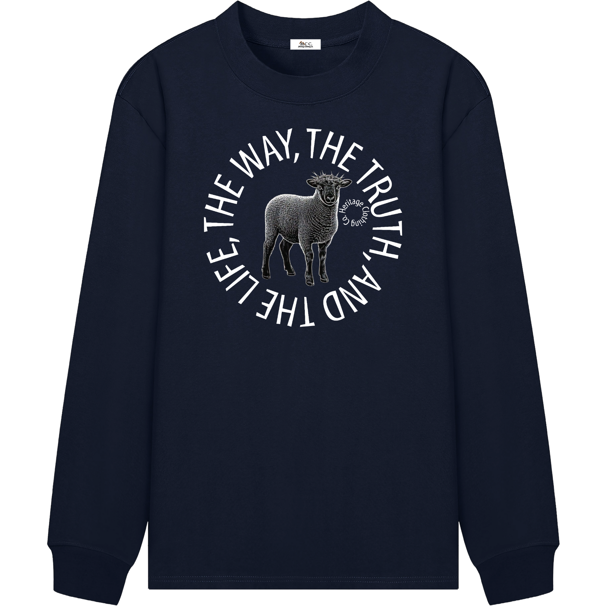 Heritage Clothing Co.,heritageclothingco,Yahuah,Yahusha,100% Cotton,Sacrificial Lamb,Men's,Long-Sleeve T-Shirt,T-Shirt,Cotton