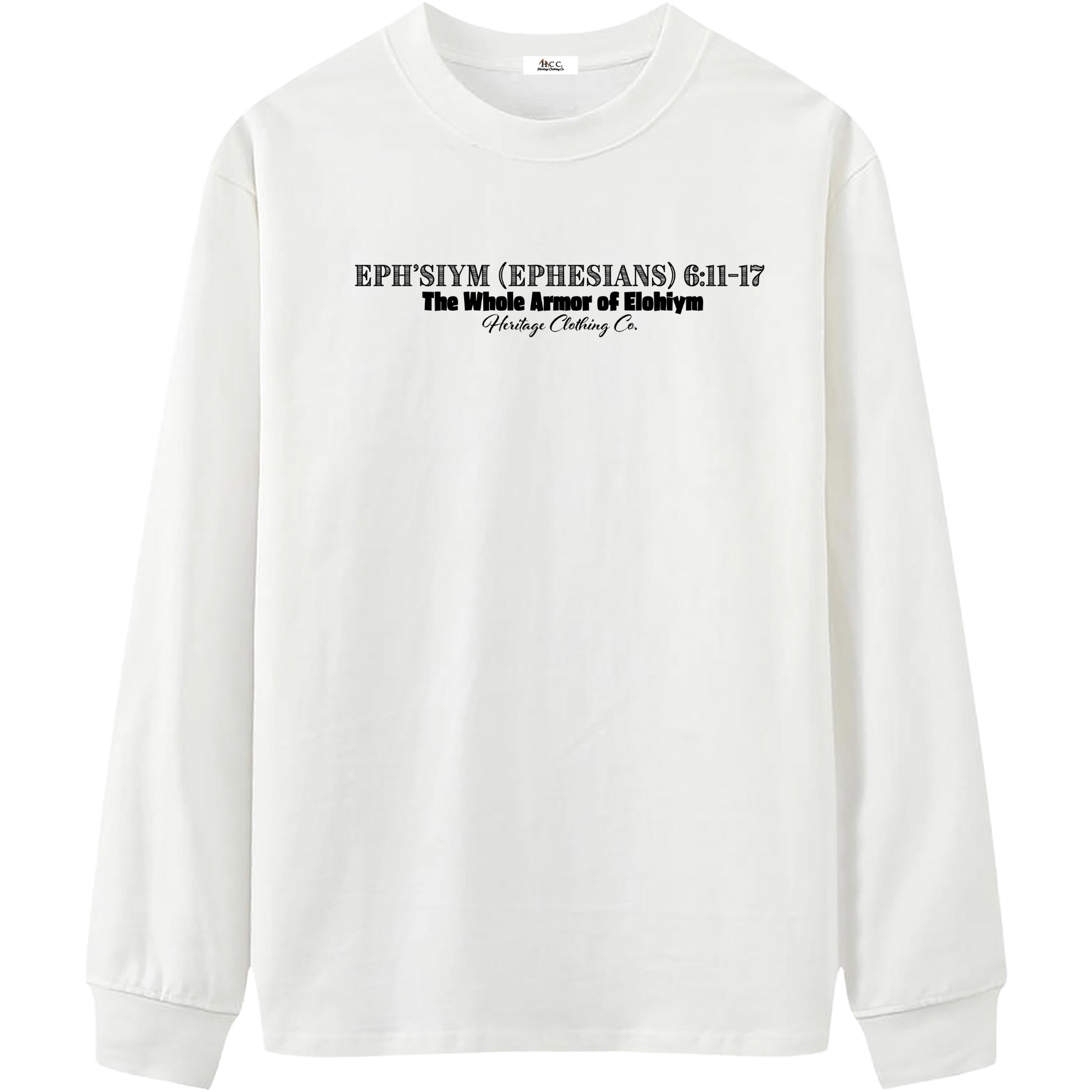 Heritage Clothing Co.,heritageclothingco,Yahuah,Yahusha,100% Cotton,The Whole Armor,Ephesians 6:11–17,Long-Sleeve T-Shirt,T-Shirt,Long-Sleeve