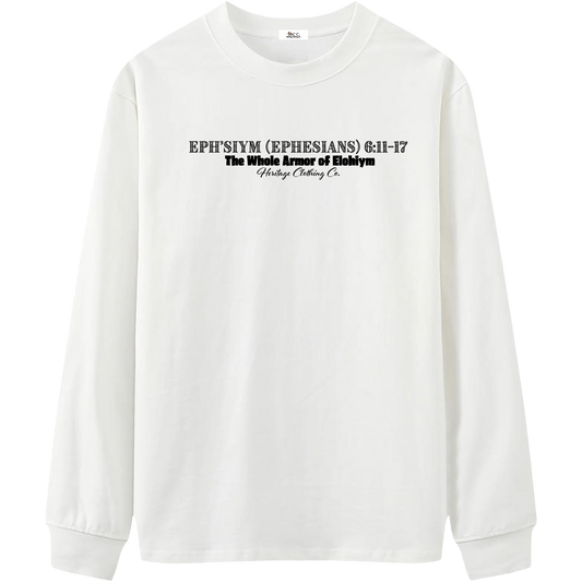 Heritage Clothing Co.,heritageclothingco,Yahuah,Yahusha,100% Cotton,The Whole Armor,Ephesians 6:11–17,Long-Sleeve T-Shirt,T-Shirt,Long-Sleeve