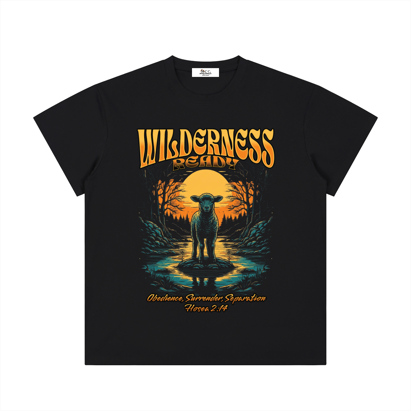 100 percent cotton,faith-based apparel,set apart clothing,righteouswear,scripture apparel,t-shirt,lightweight tee,classic fit tee,hosea 2 14,wilderness ready