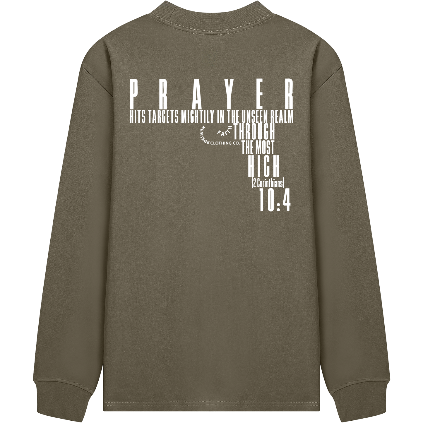 HeritageClothingCo.,heritageclothingco,Yahuah,Yahusha,100% Cotton,Long-Sleeve,Prayer Hits Targets,Graphic Tee,T-Shirt,Graphic Long-Sleeve