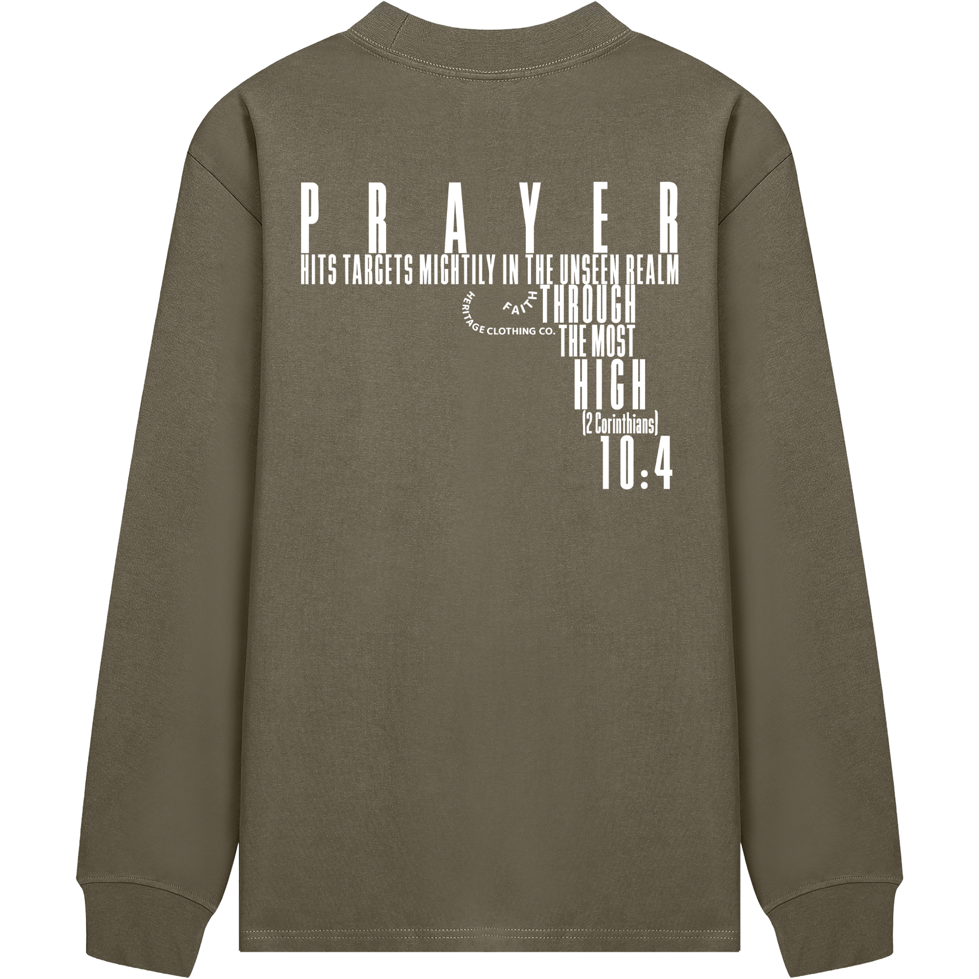 HeritageClothingCo.,heritageclothingco,Yahuah,Yahusha,100% Cotton,Long-Sleeve,Prayer Hits Targets,Graphic Tee,T-Shirt,Graphic Long-Sleeve