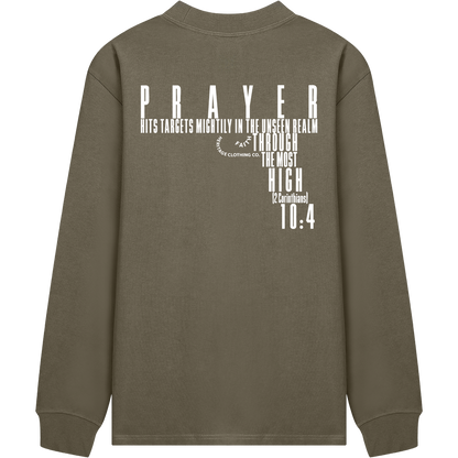 HeritageClothingCo.,heritageclothingco,Yahuah,Yahusha,100% Cotton,Long-Sleeve,Prayer Hits Targets,Graphic Tee,T-Shirt,Graphic Long-Sleeve