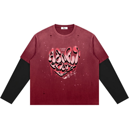 Heart Posture Women's Vintage Layered T-Shirt