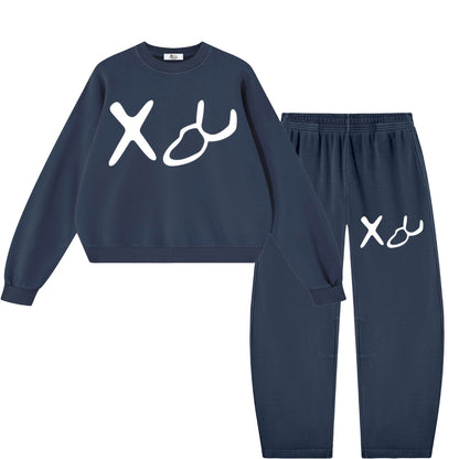 Aleph Tav Hebrew Pictograph Men's Navy Blue Sweatsuit