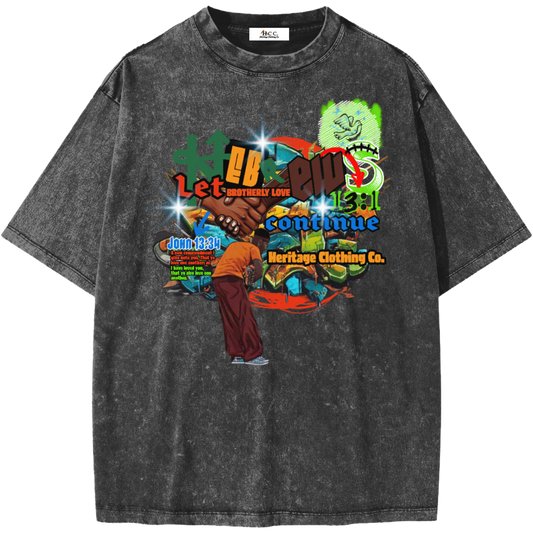 Brotherly Love Men's Snow Washed Short-Sleeve T-Shirt