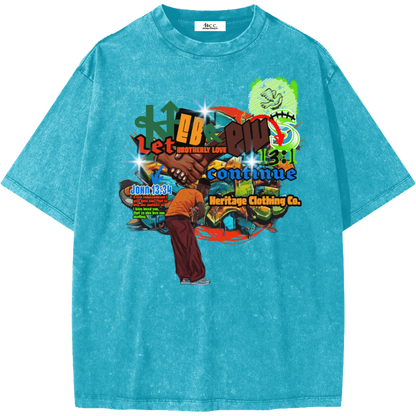 Brotherly Love Men's Snow Washed Short-Sleeve T-Shirt