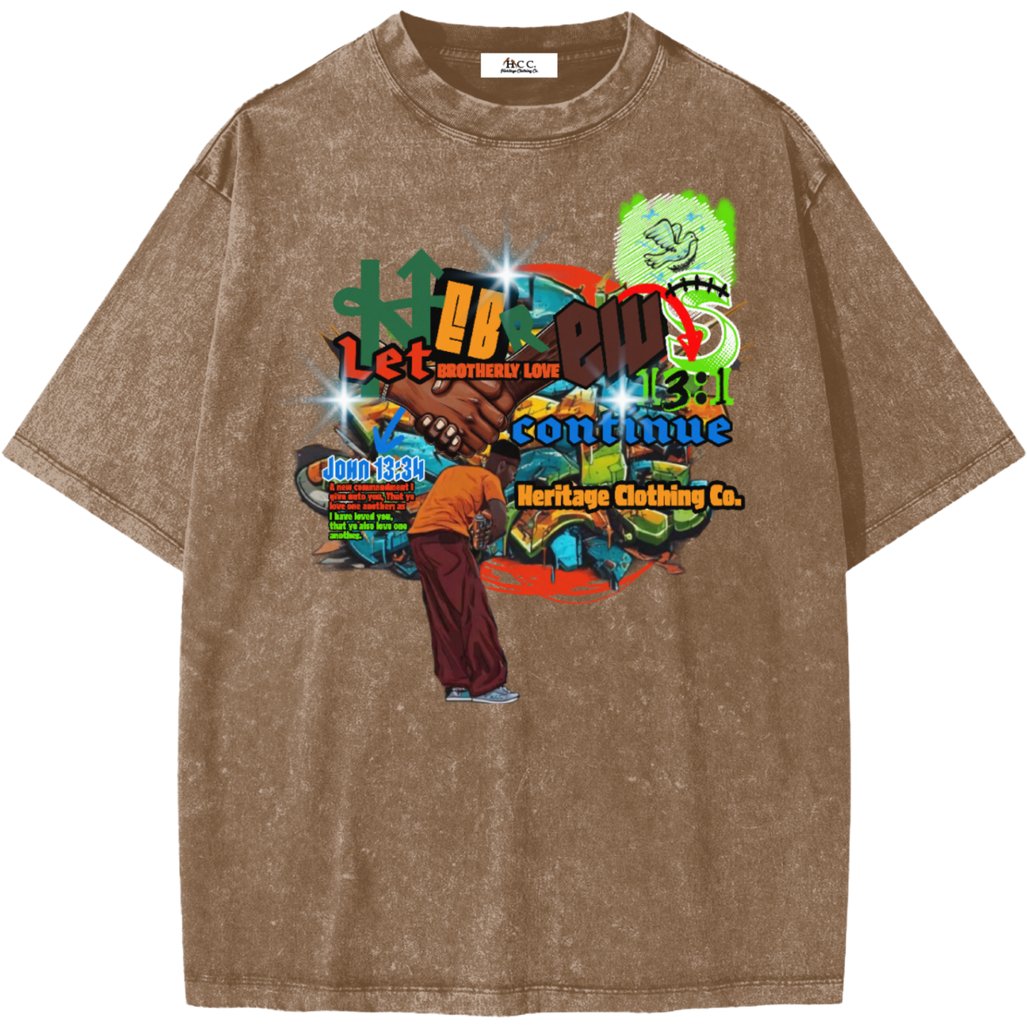 Brotherly Love Men's Snow Washed Short-Sleeve T-Shirt