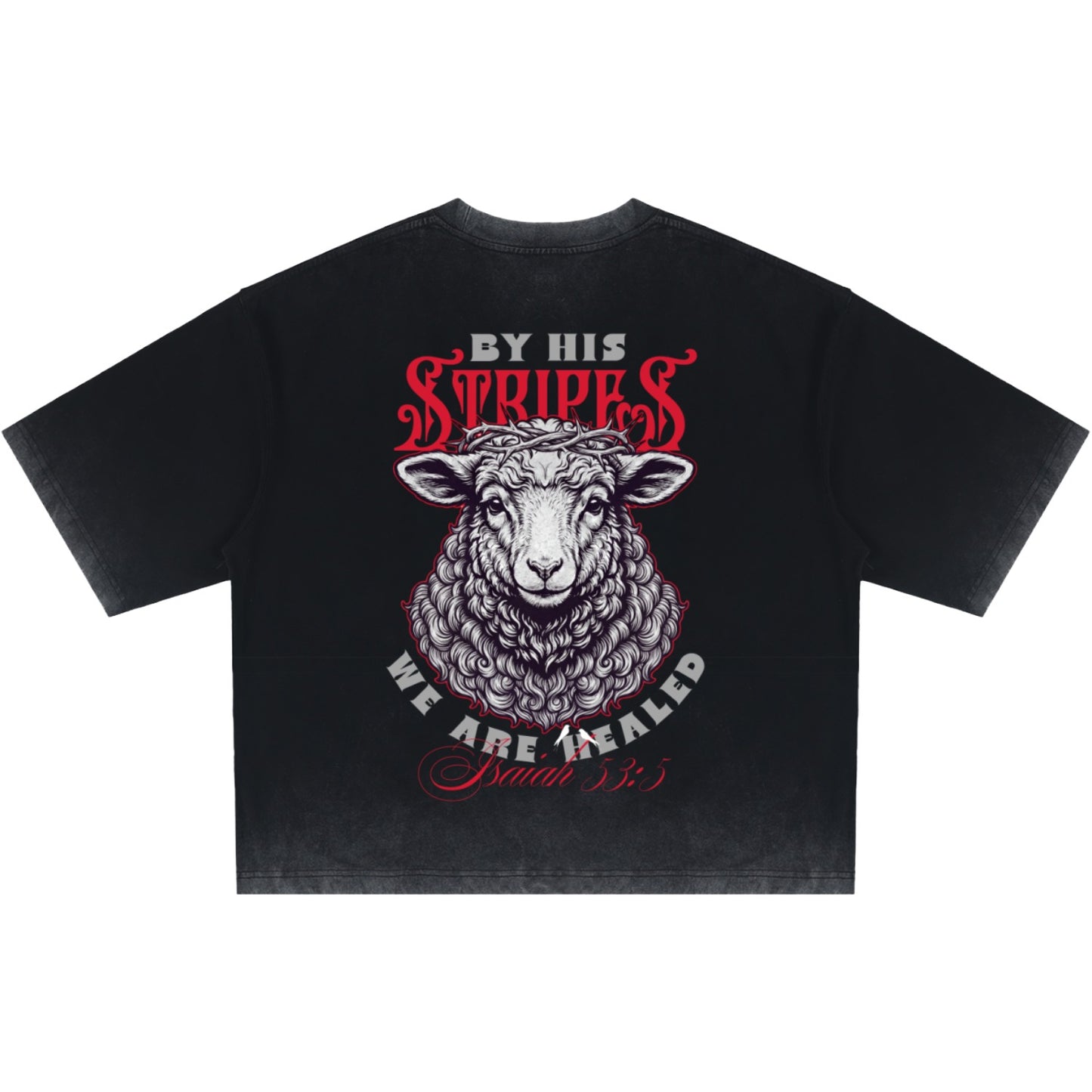 By His Stripes Reverse Dyed Boxy T-Shirt
