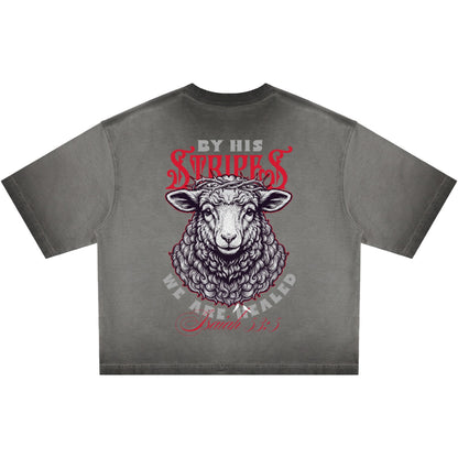 By His Stripes Reverse Dyed Boxy T-Shirt