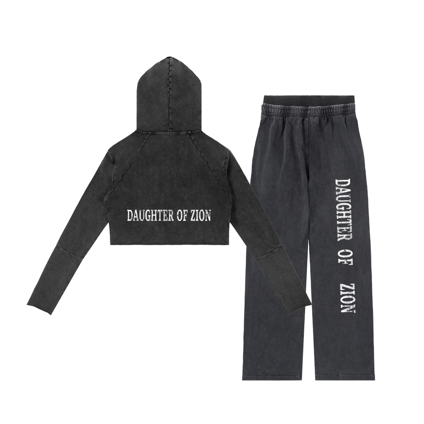 Daughter Of Zion Women's Washed Black Sweatsuit Bundle