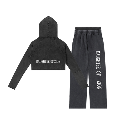 Daughter Of Zion Women's Washed Black Sweatsuit Bundle