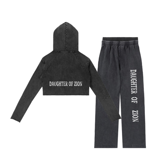 Daughter Of Zion Women's Washed Black Sweatsuit Bundle