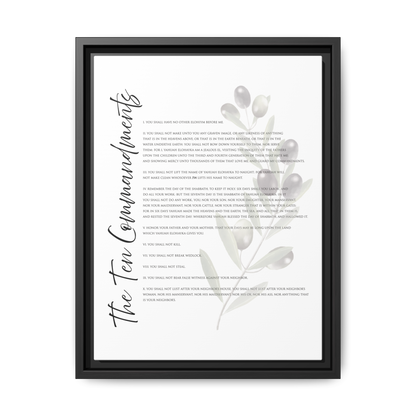 Ten Commandments True Name Full Verses Framed Canvas
