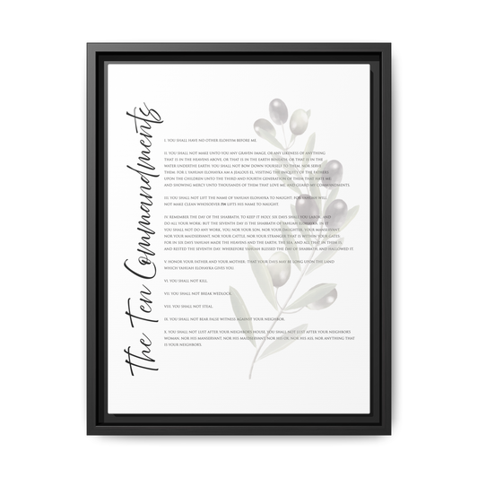 Ten Commandments True Name Full Verses Framed Canvas