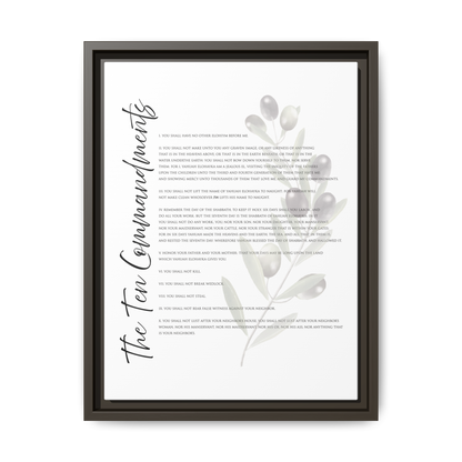 Ten Commandments True Name Full Verses Framed Canvas