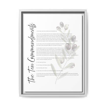 Ten Commandments True Name Full Verses Framed Canvas