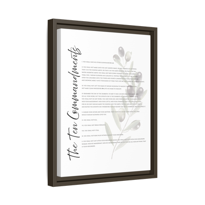 Ten Commandments True Name Full Verses Framed Canvas