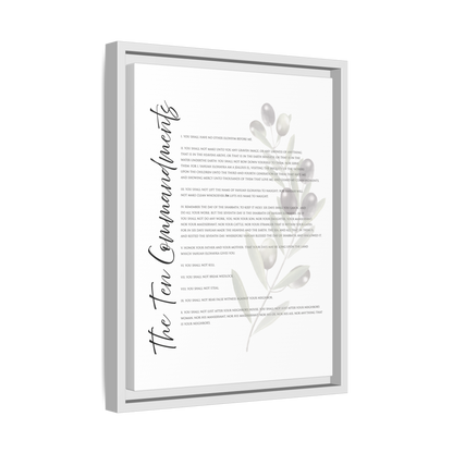 Ten Commandments True Name Full Verses Framed Canvas
